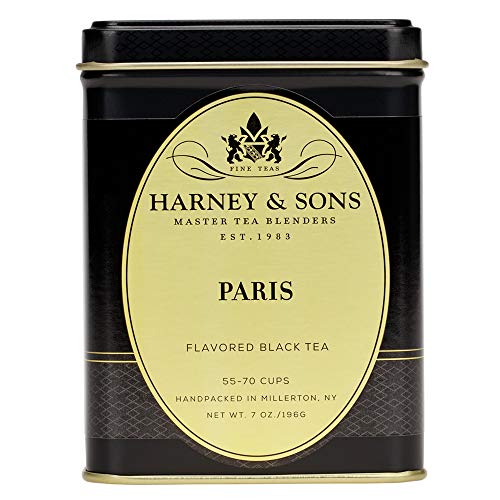 Harney & Sons Paris Black Tea loose leaves ready to brew with fruity vanilla notes.