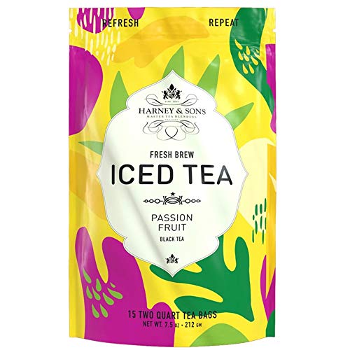Harney and Sons Passion Fruit Iced Tea served in a chilled glass for a refreshing summer moment.