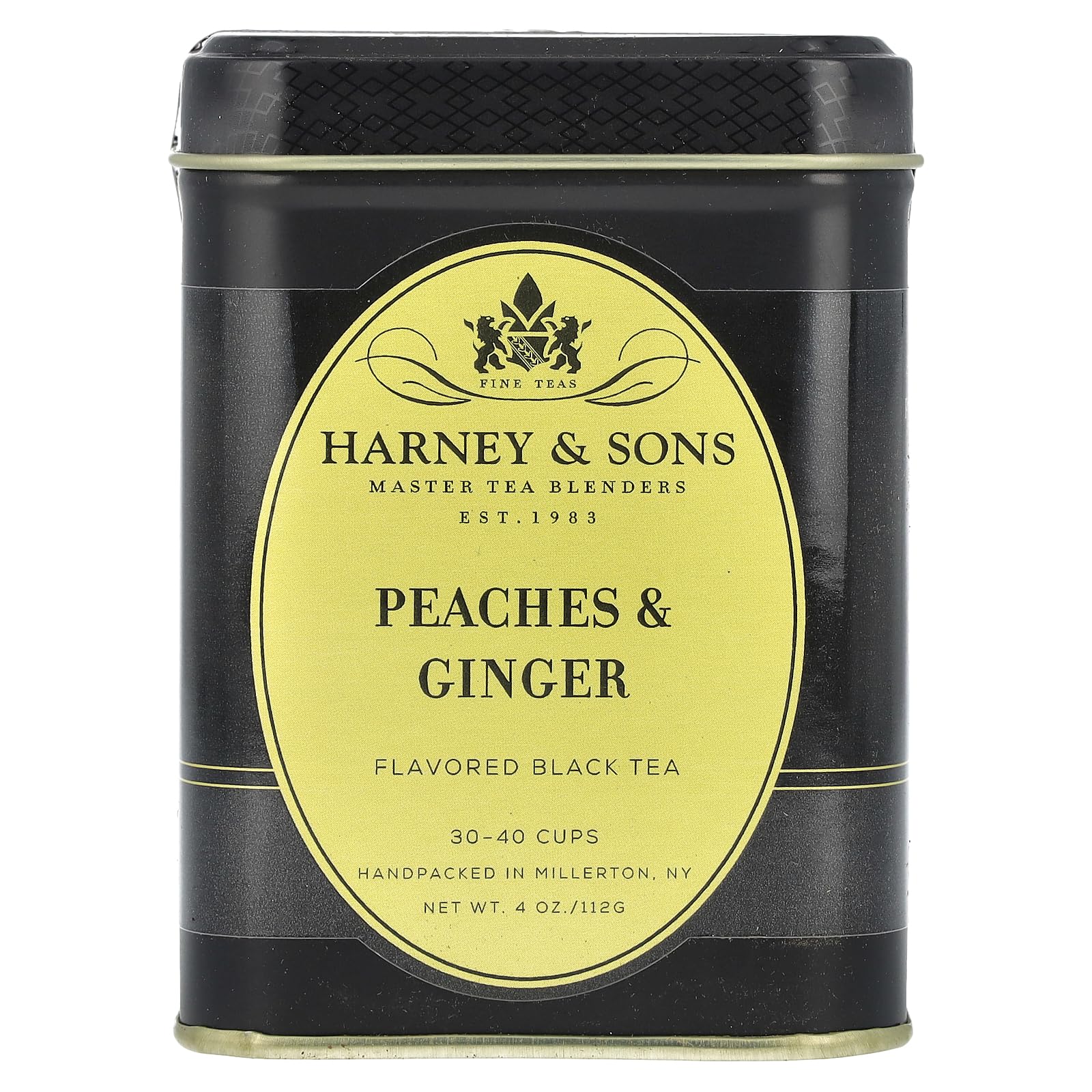 Harney & Sons Peaches & Ginger loose tea pours with fruity peach and ginger zest aroma.