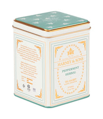 Harney and Sons Peppermint Tea pack with 20 sachets for easy daily brewing.