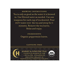 Loose-leaf peppermint tea by Harney & Sons brewing hot or iced.