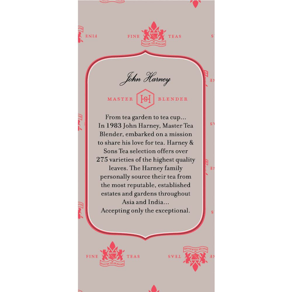Harney & Sons rooibos packaging close-up ready for gifting or storage