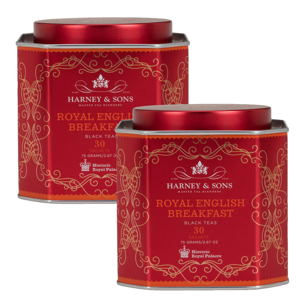 Harney and Sons Royal English Breakfast two-tin pack for convenient daily tea