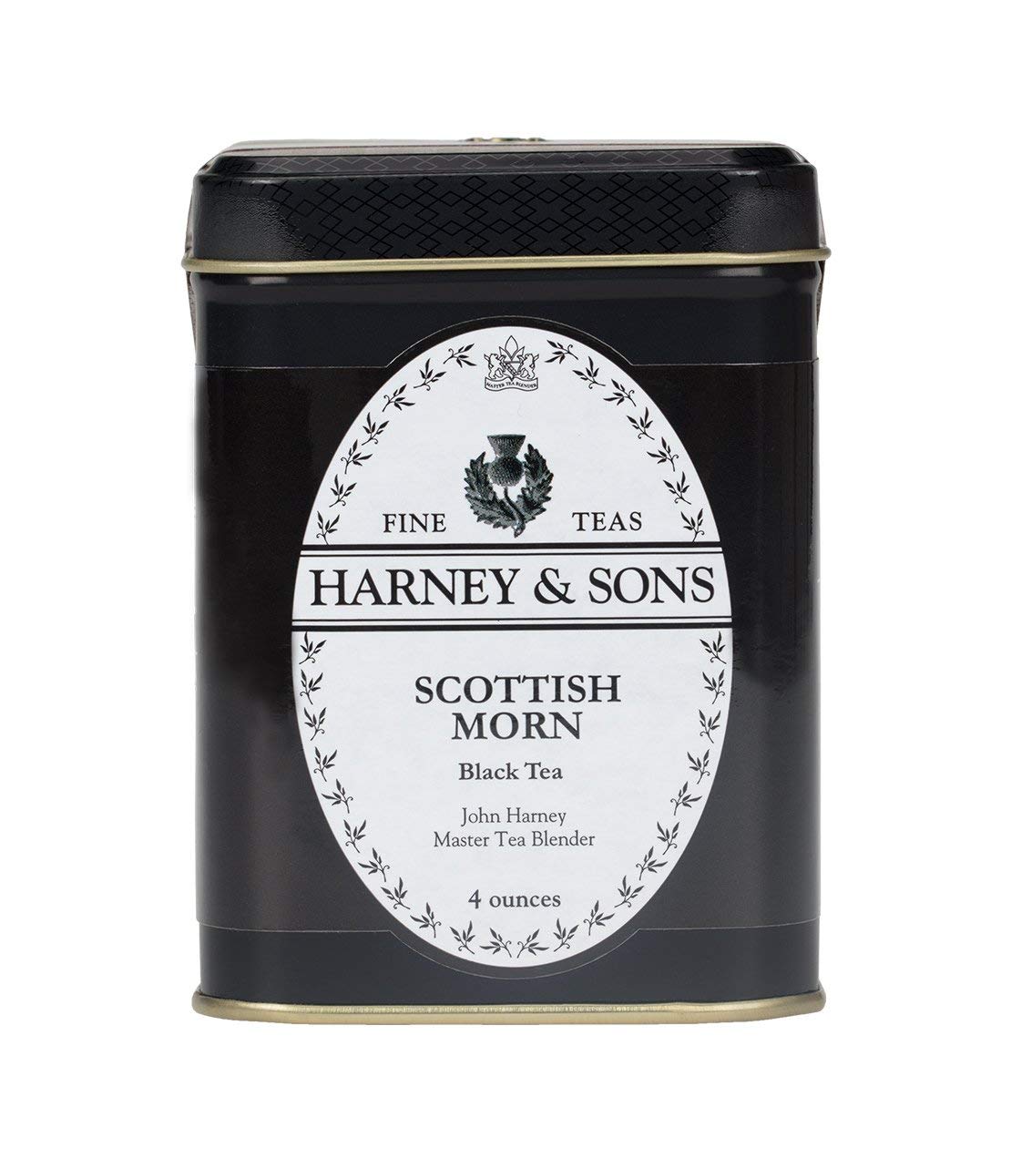 Harney & Sons Scottish Morn loose tea in tin, bold flavor great with milk.