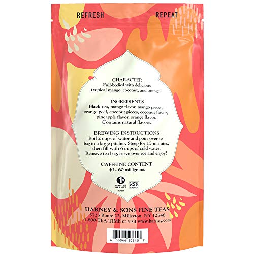 Steeped Harney & Sons Tropical Mango in a cup with tropical aroma