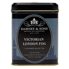Close-up of Harney & Sons Victorian London Fog loose leaf tea ready to brew