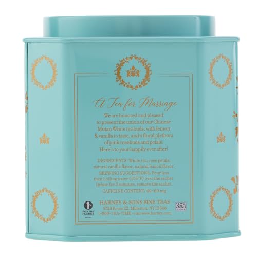 Harney & Sons Wedding Tea sachets, convenient whole leaf format for wedding events.