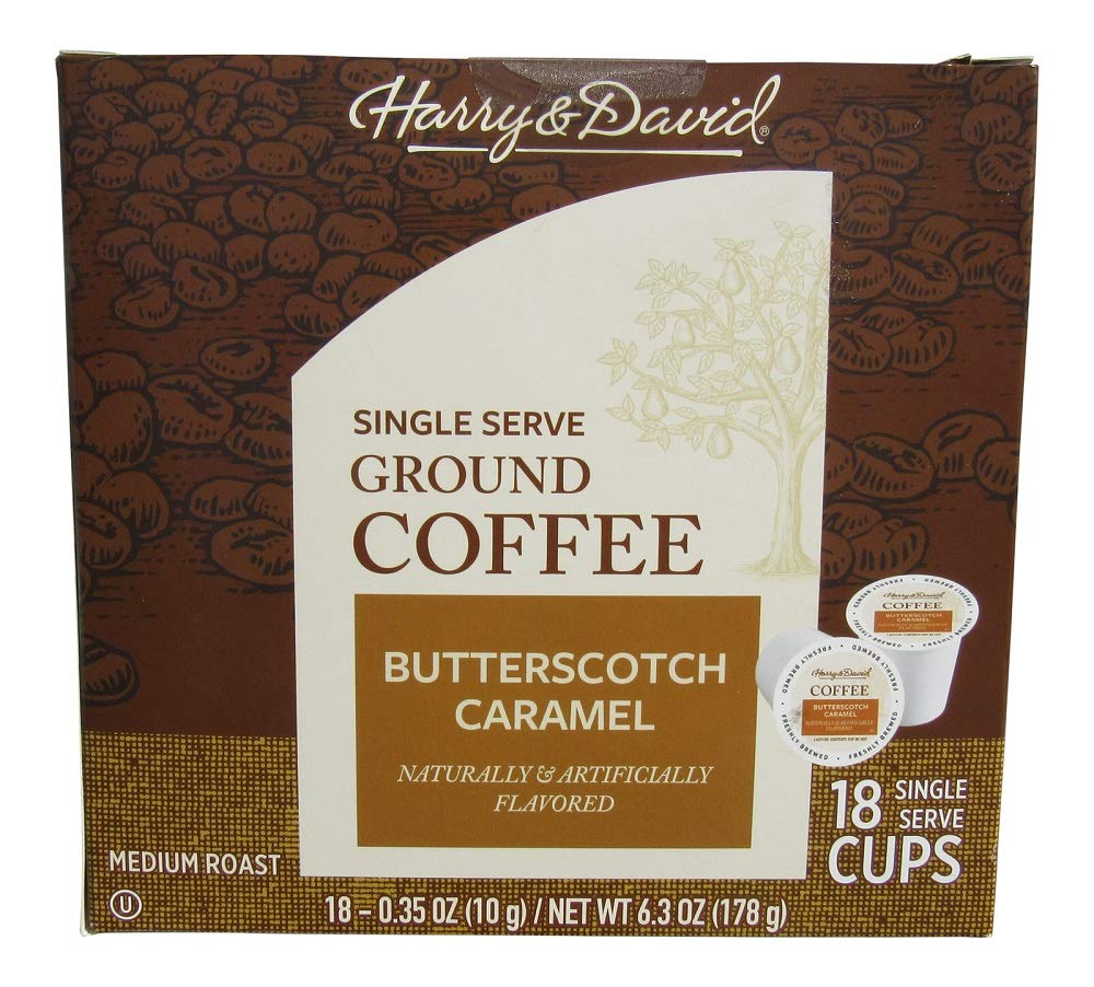 Harry & David butterscotch caramel coffee cups offer rich, convenient single-serve flavor for cozy mornings.