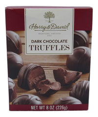 Harry & David dark chocolate truffles gift box with six flavors for gourmet gifting