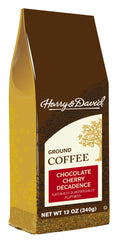Harry & David ground coffee Chocolate Cherry Decadence bag, rich aroma for cozy mornings.