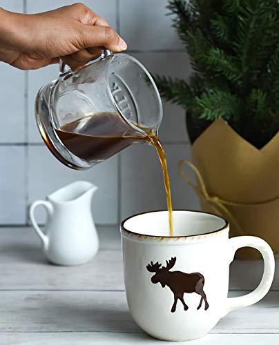Stacked Moose Munch coffee cups signaling easy multi-cup serving.