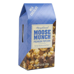 Harry & David Moose Munch milk chocolate popcorn 4.5oz, ideal for gifting and snacking.