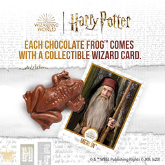 Harry Potter Chocolate Frog collectible card inside enhances fan keepsake.