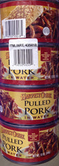 Harvest Creek Pulled Pork in four 12-ounce cans, a convenient pantry staple for quick meals