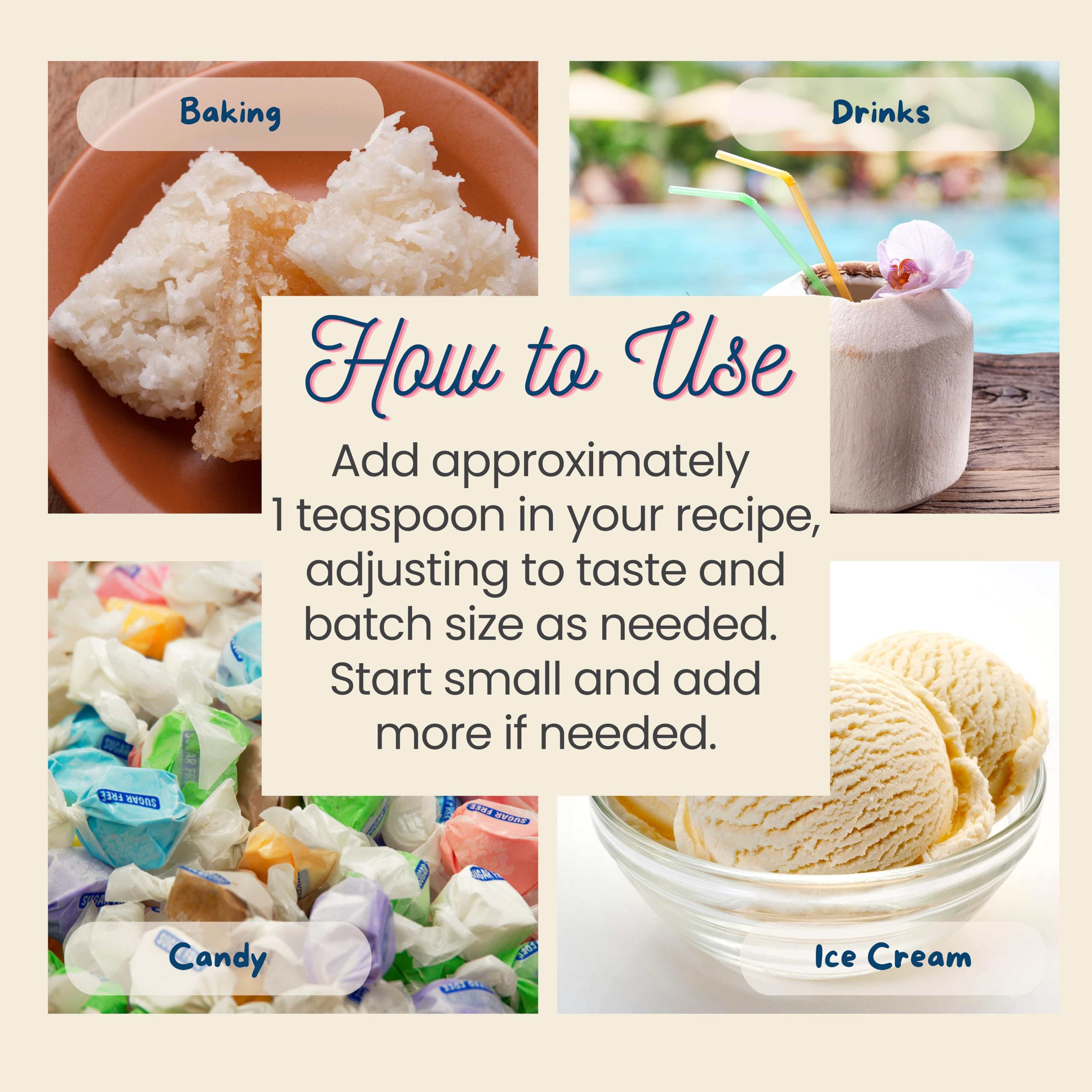 Harvest Moon Delights coconut extract label closeup highlights authentic tropical aroma and quality.