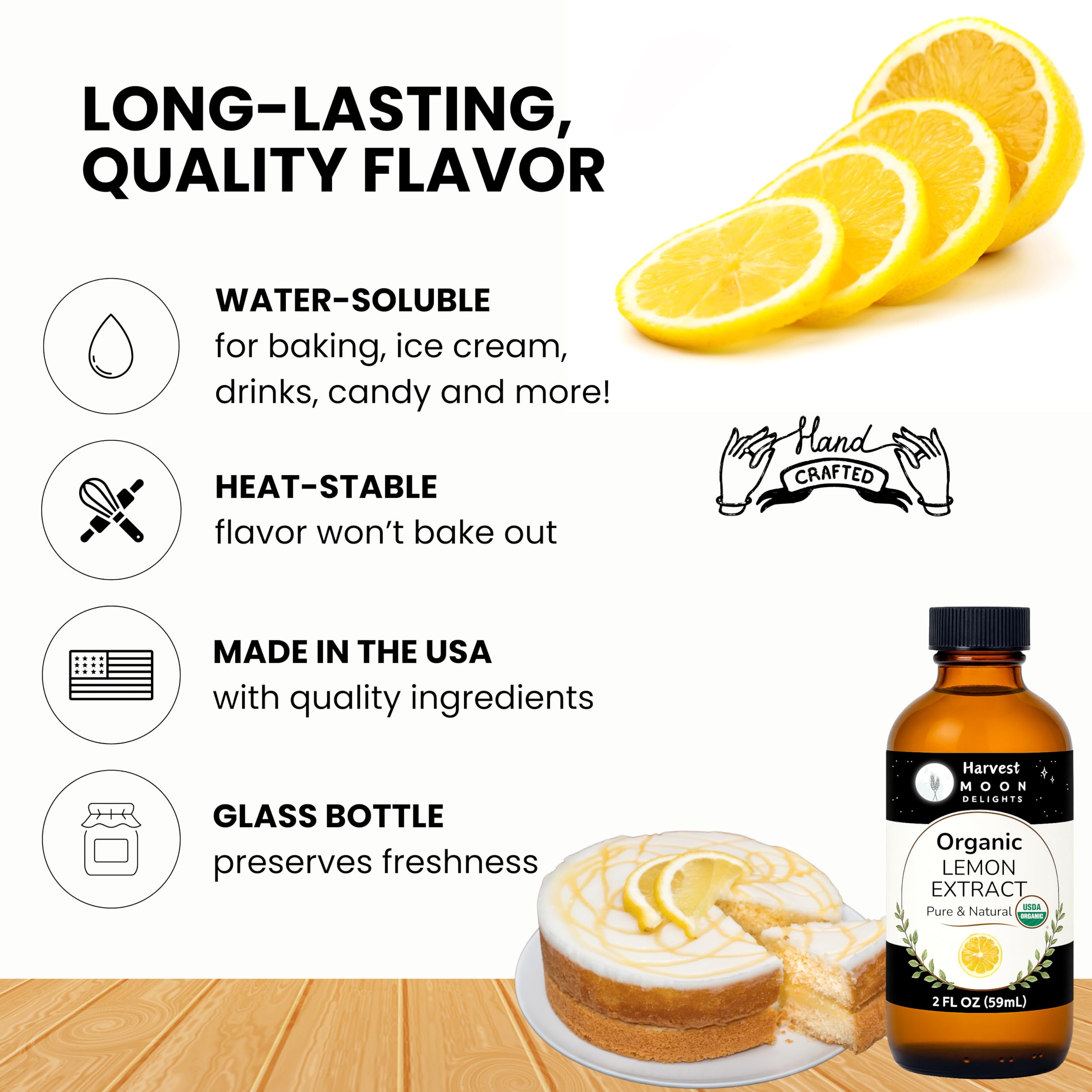 Harvest Moon Delights lemon flavoring stirred into cake batter for bright notes