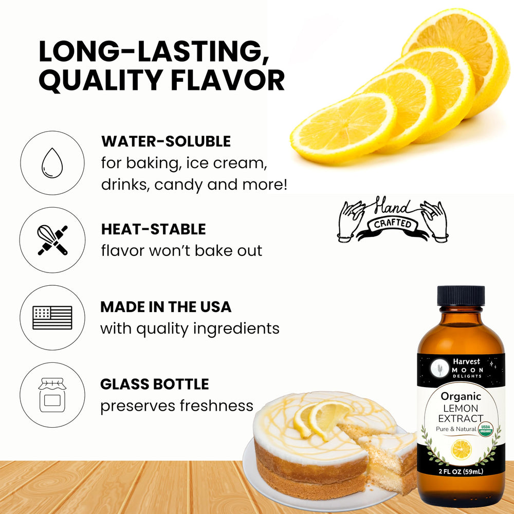 Harvest Moon Delights lemon flavoring stirred into cake batter for bright notes