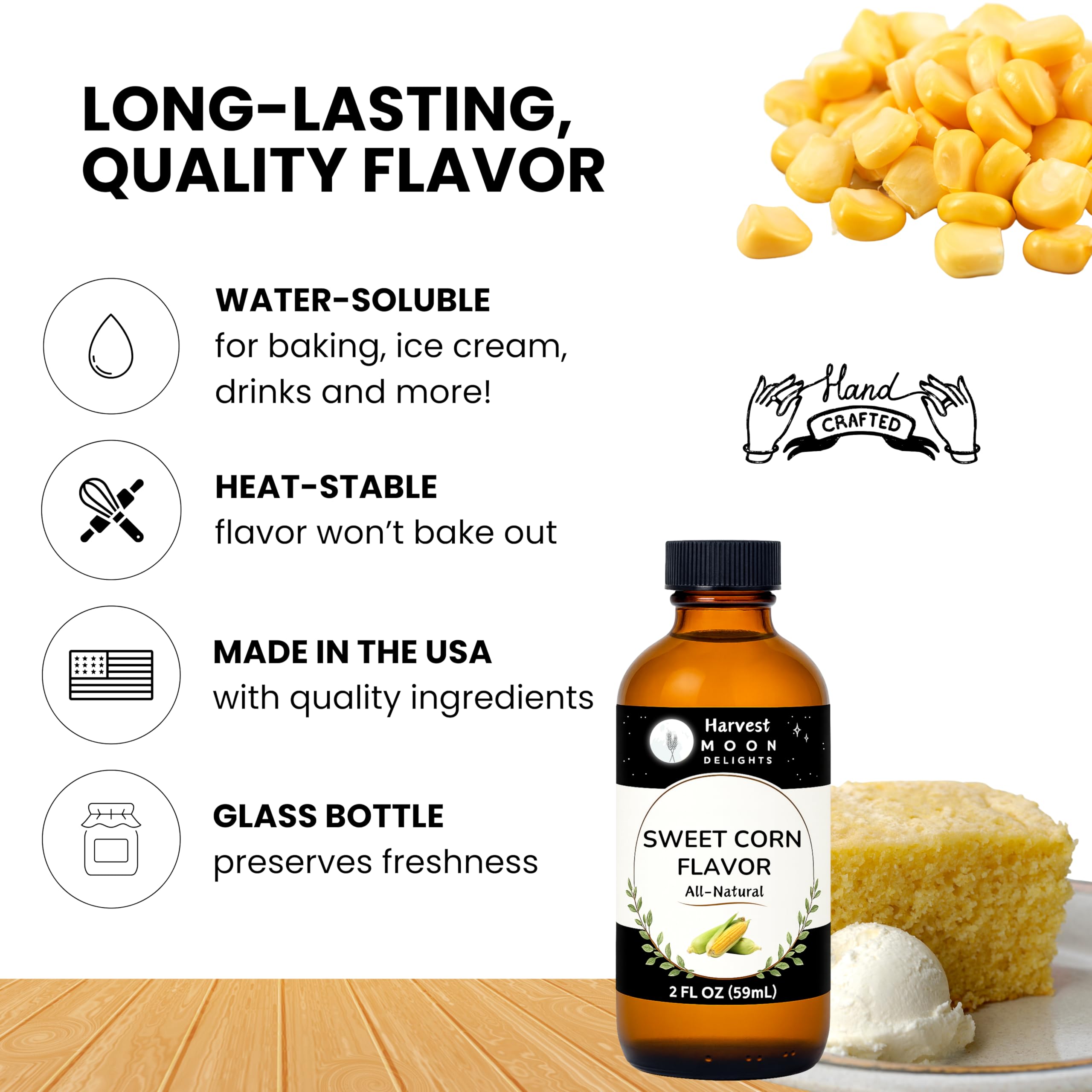 USA-made Harvest Moon Delights label emphasizing quality and origin