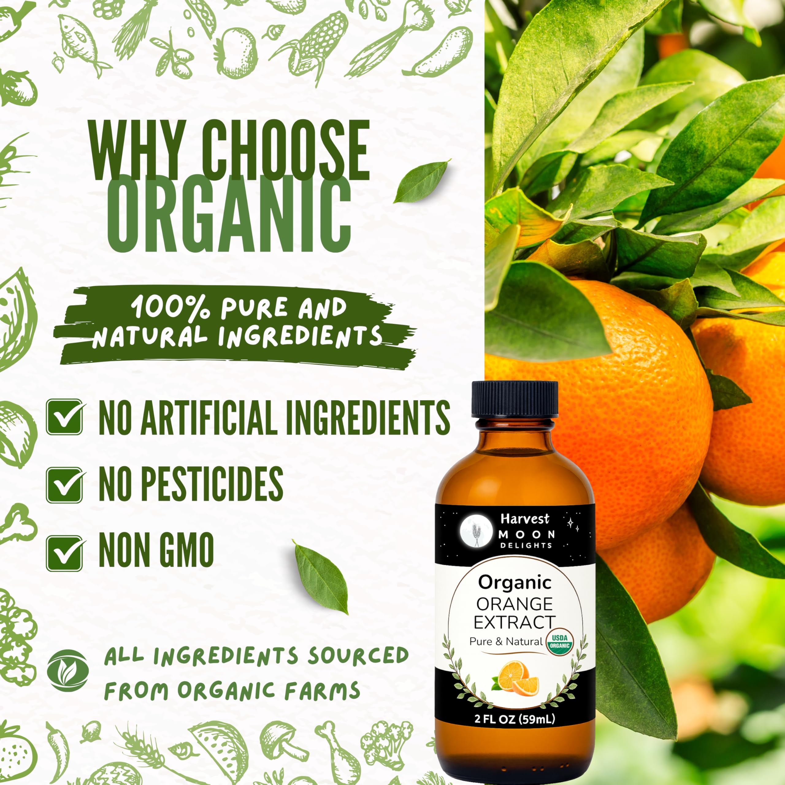 Orange extract enriching cakes with vibrant, true orange notes by Harvest Moon Delights
