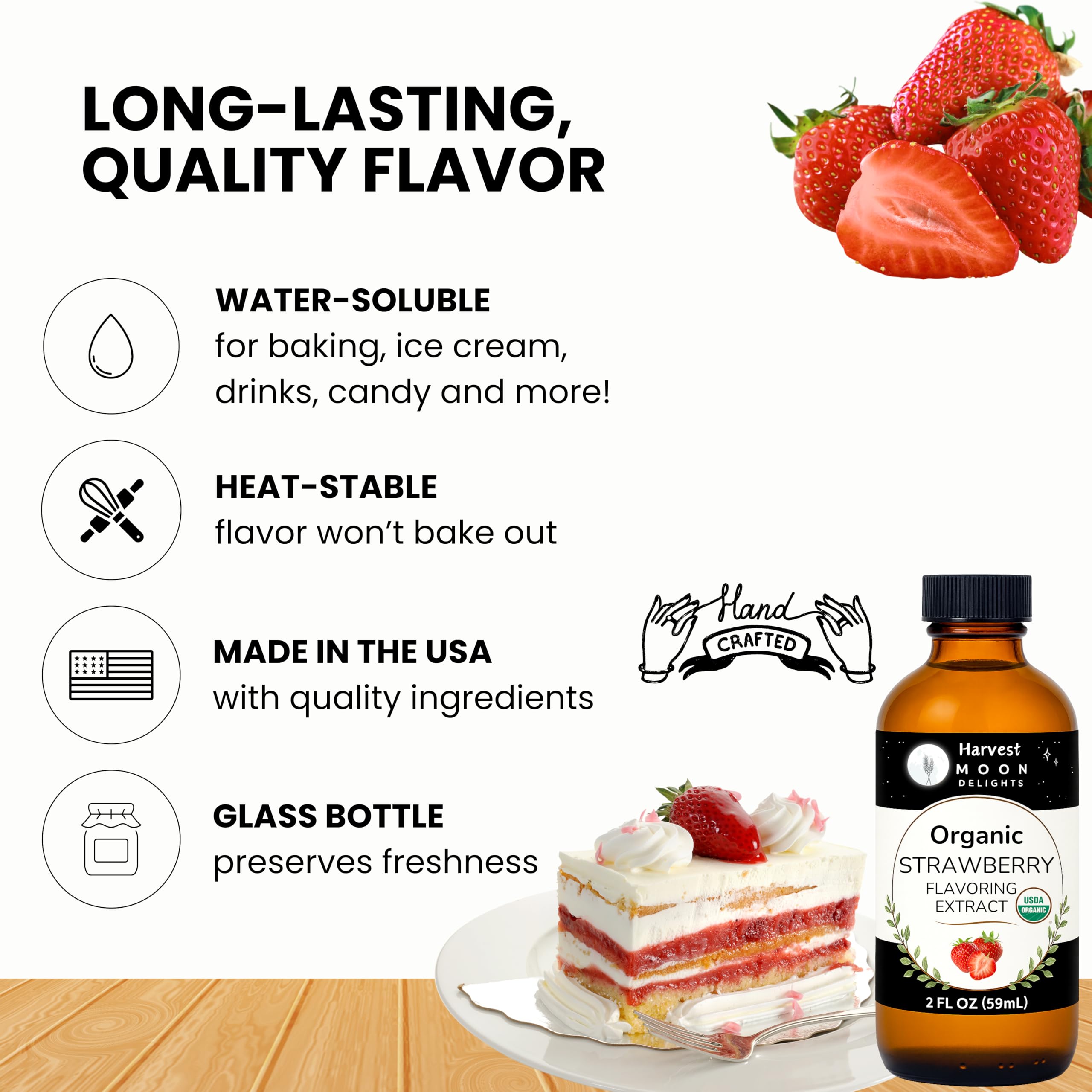 Harvest Moon Delights 2 oz bottle preserves flavor in sauces and frostings.