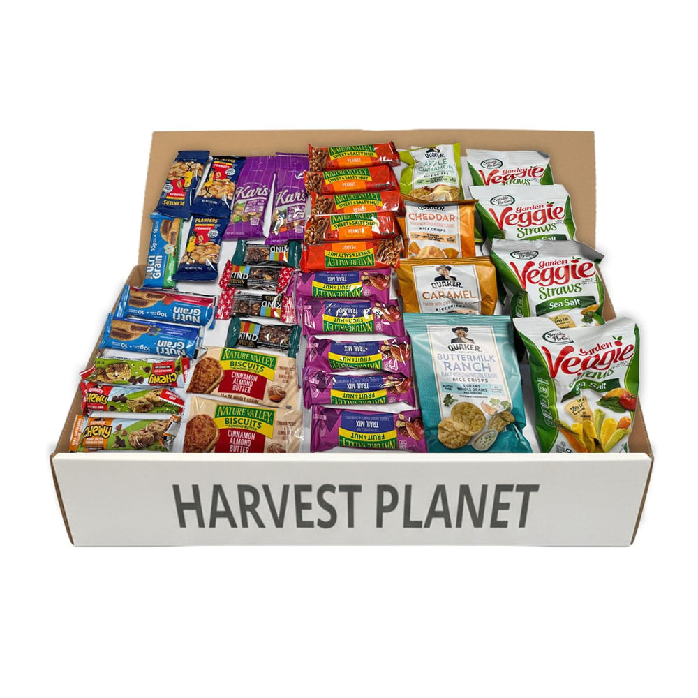 Harvest Planet Healthy Office Snack Box top view for meetings and break rooms
