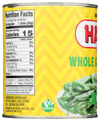 Hatch Whole Green Chilies 27 oz pack 3, stacked packaging for pantry use.
