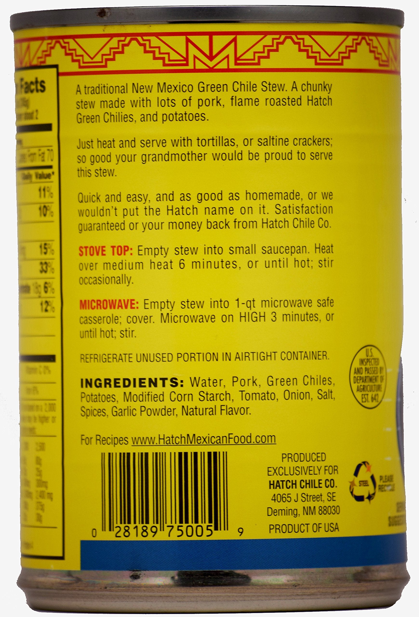 Hatch Farms Green Chile Stew six-pack display, convenient ready-to-heat meals for busy weeks.