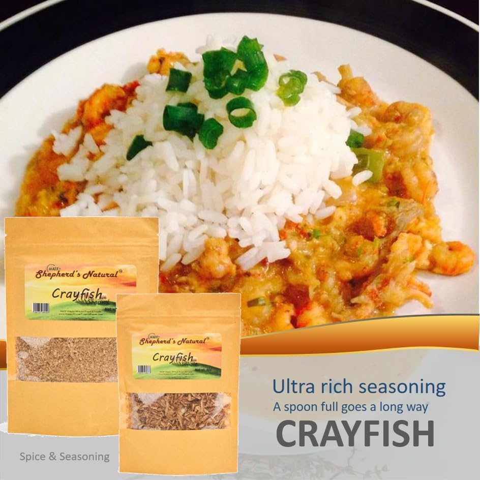 Hatf's Crayfish 100% natural ingredients label communicates clean, natural seasoning.