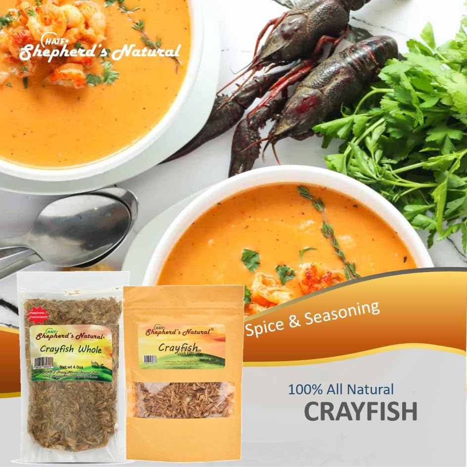 Hatf's Crayfish dry-spice close-up suggests rich umami for sauces and soups.