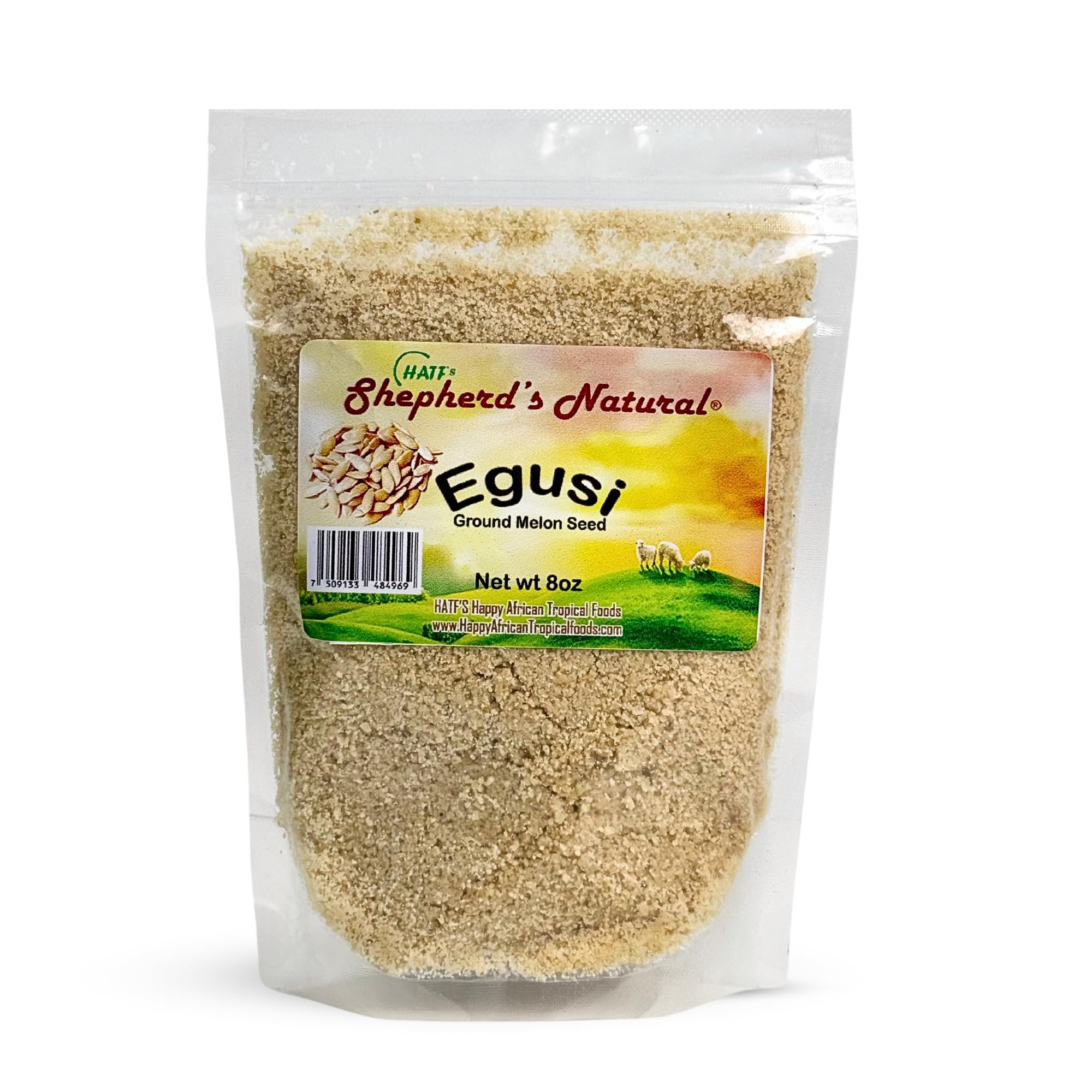 Resealable packaging keeps Hatf's Egusi fresh between uses.