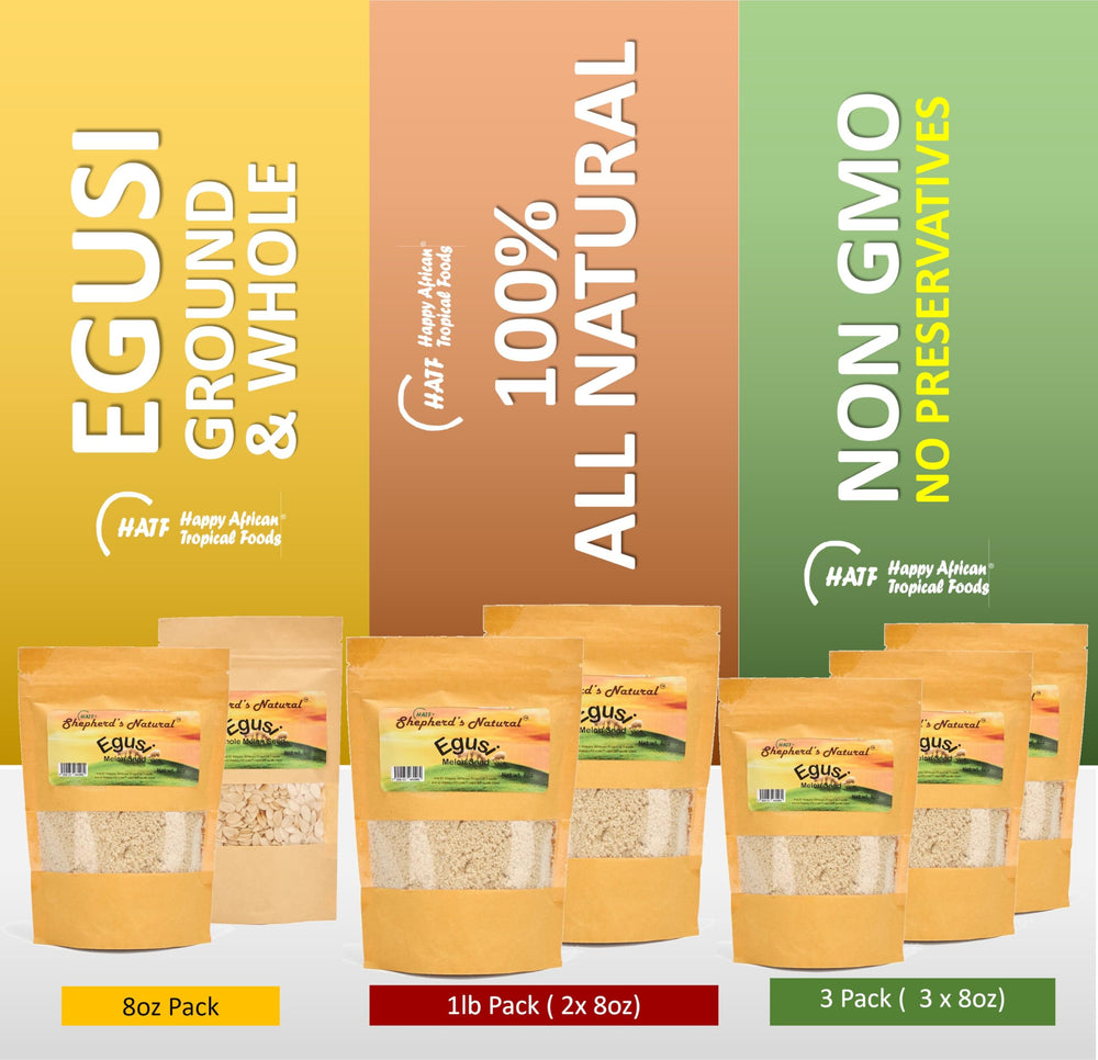 Hatf's Egusi powder provides a creamy thickening base for soups.