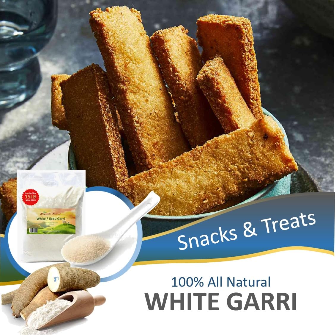 Hatf's Shepherd's Natural garri undergoing quality control process