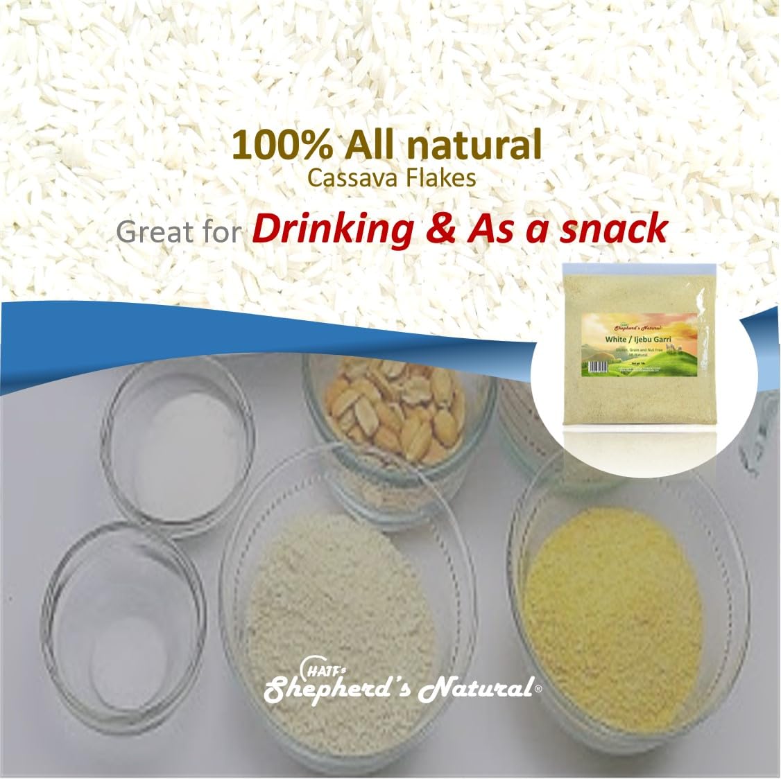 Hatf's garri sand-free packaging ensuring clean prep