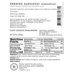Haupt Lakrits Svenskjävlar salt-streaked licorice close-up highlighting intense salmiak flavor