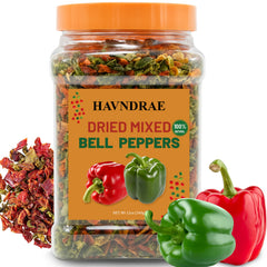 HAVNDRAE bell peppers mix jar closeup shows vibrant color for soups and sauces