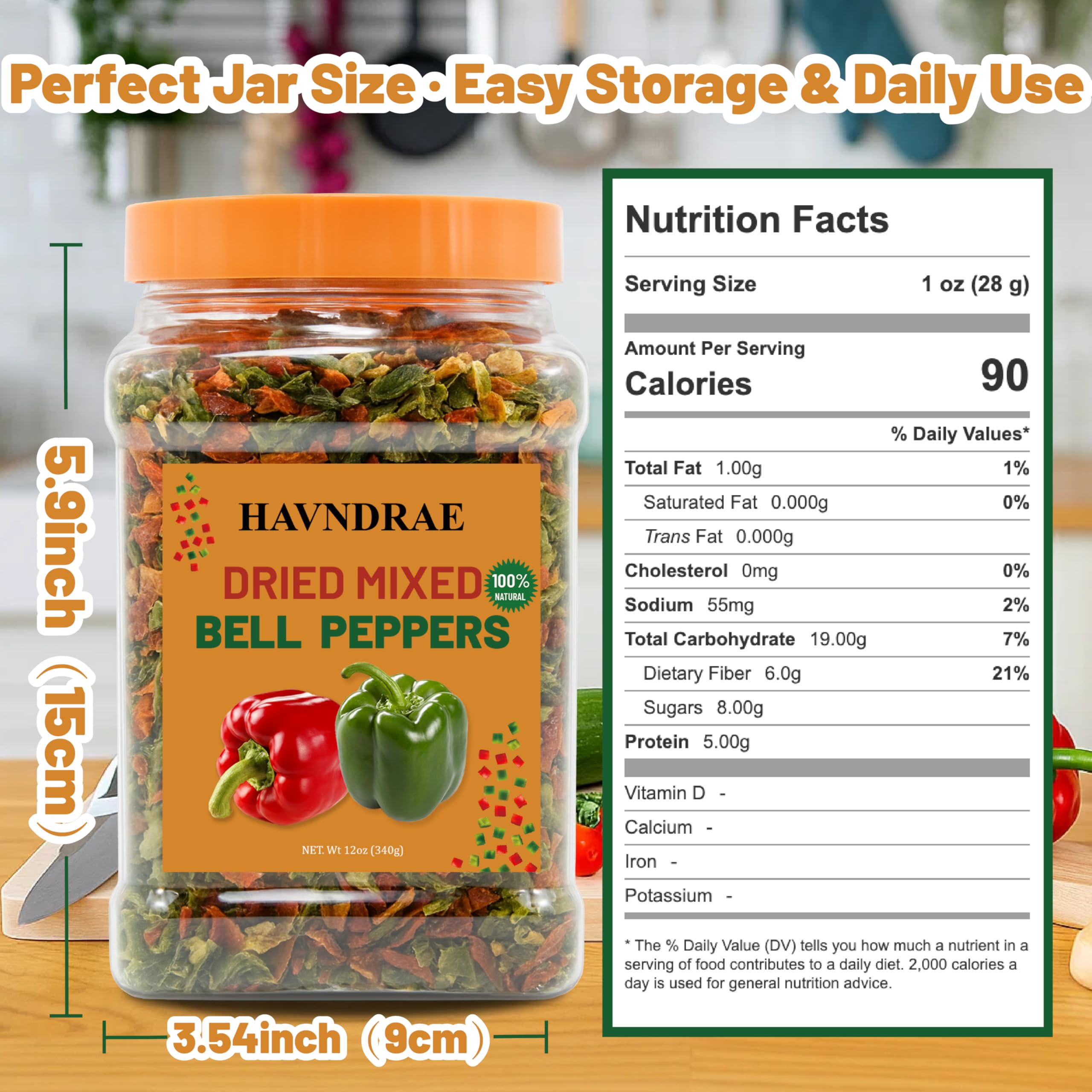 HAVNDRAE dried peppers red green flakes highlighting natural flavor for ramen and stews