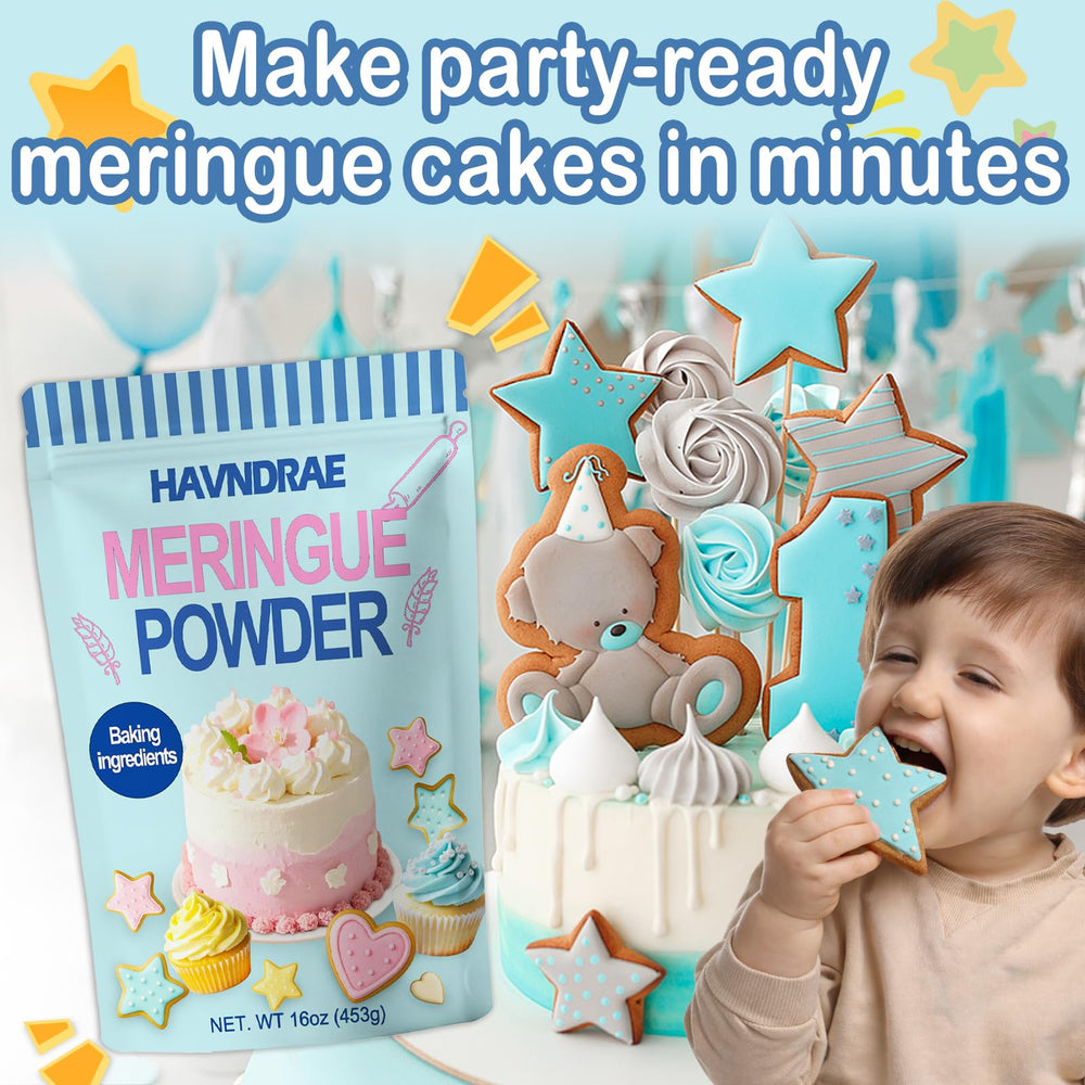 Pantry storage of HAVNDRAE meringue powder at room temperature.