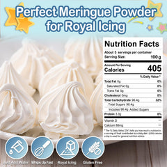 HAVNDRAE Meringue Powder whipped to stiff peaks for stable decorating.