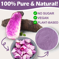 HAVNDRAE ube powder displays a rich purple hue for desserts.