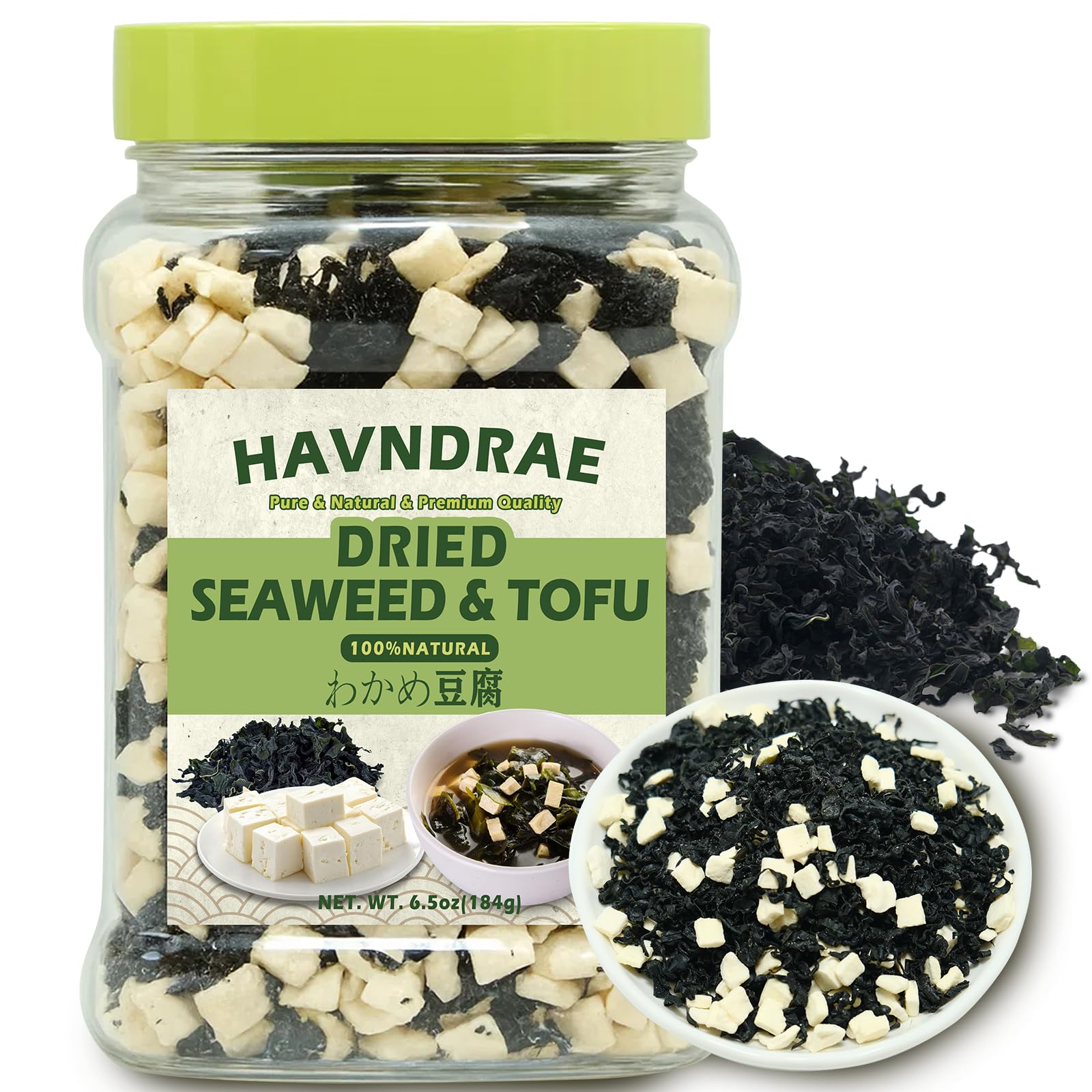 HAVNDRAE wakame-tofu mix in can seal, convenient and ready for quick meals.