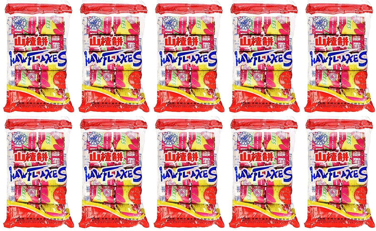 Haw Flakes pack of 10 90g discs for sharing and snacking