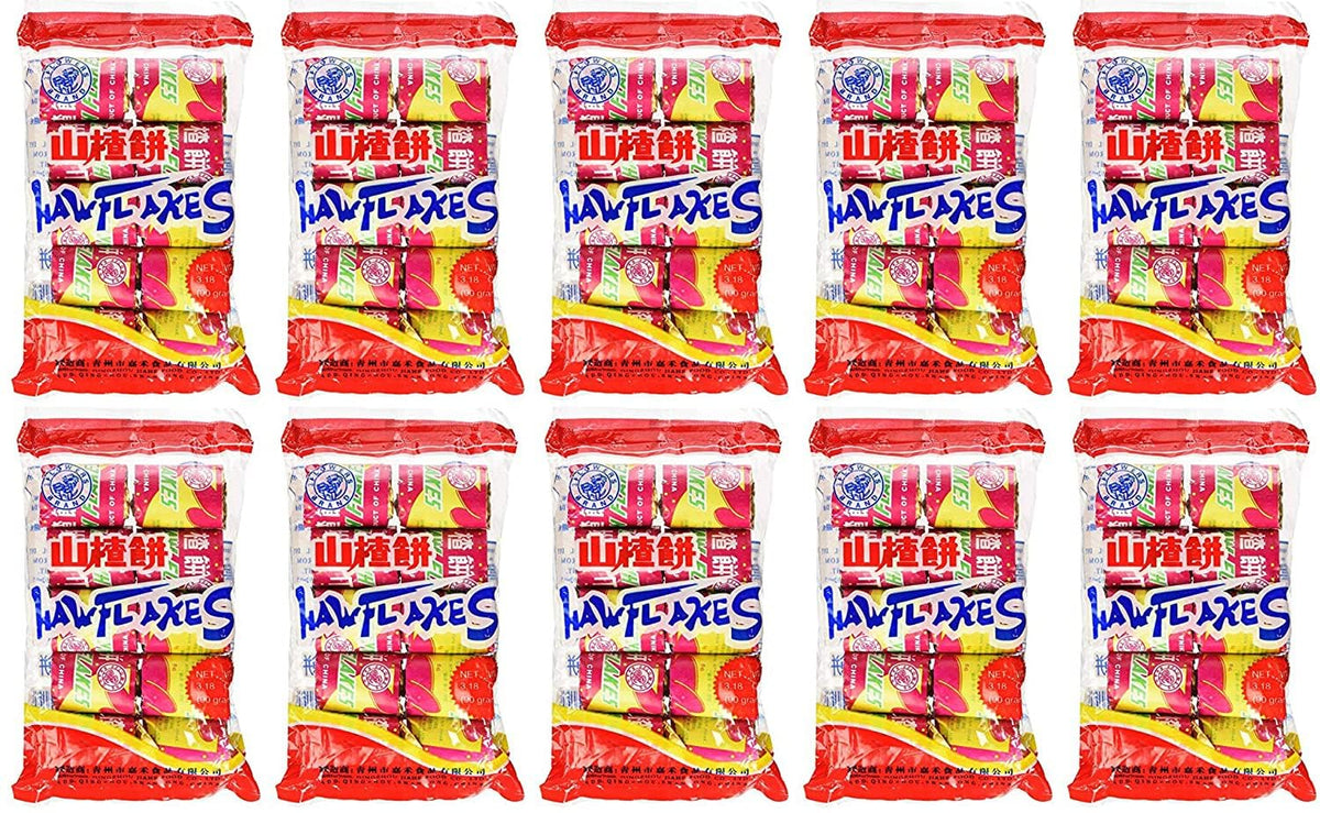 Haw Flakes pack of 10 90g discs for sharing and snacking