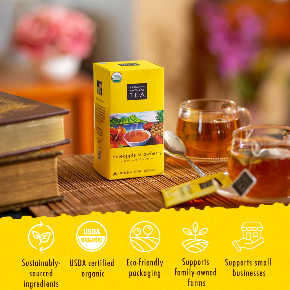 HAWAIIAN NATURAL T E A green and white tea leaves blending harmony