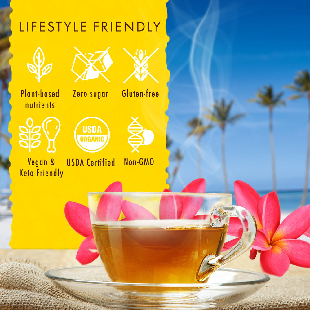 HAWAIIAN NATURAL T E A iced tea glass for cooling afternoons