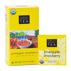HAWAIIAN NATURAL T E A pineapple strawberry tea packets for a tropical morning refresh