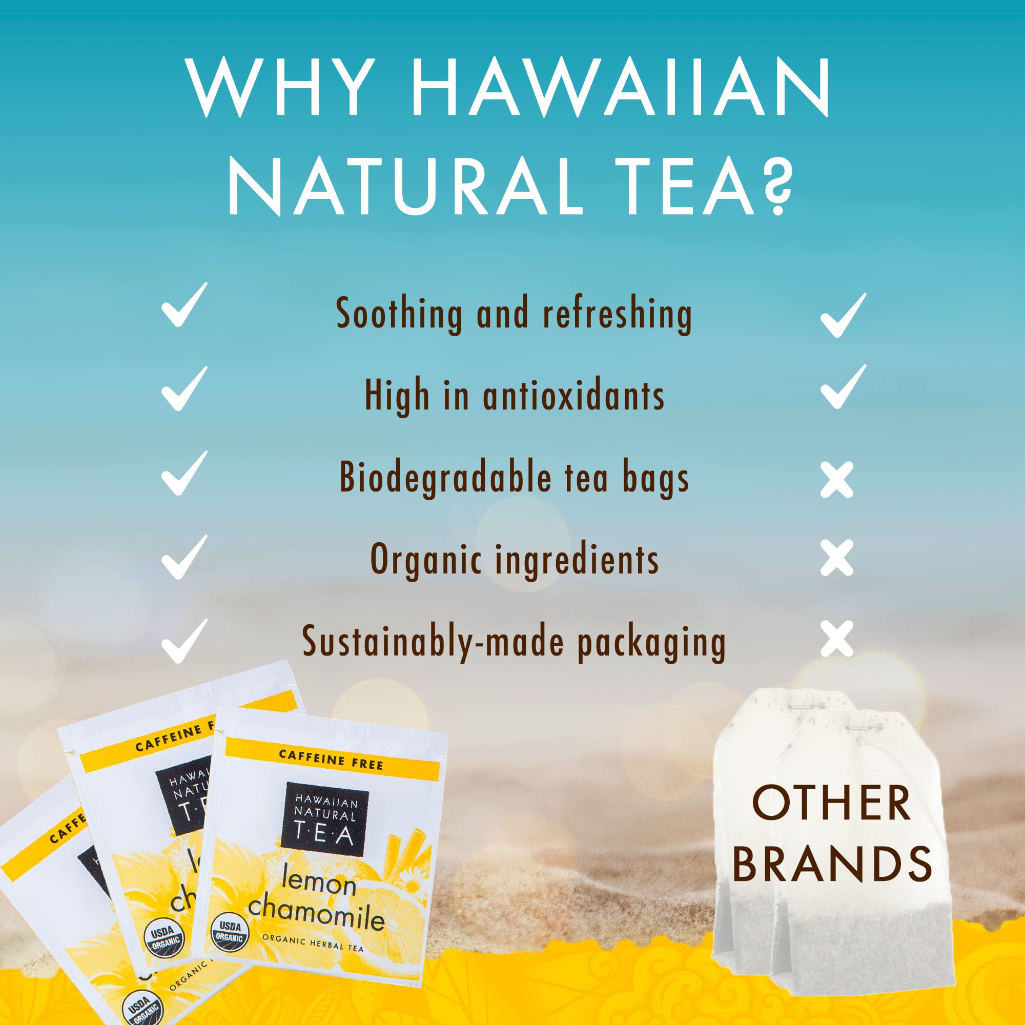 Kitchen scene with Hawaiian Natural T·E·A tea and cinnamon notes.