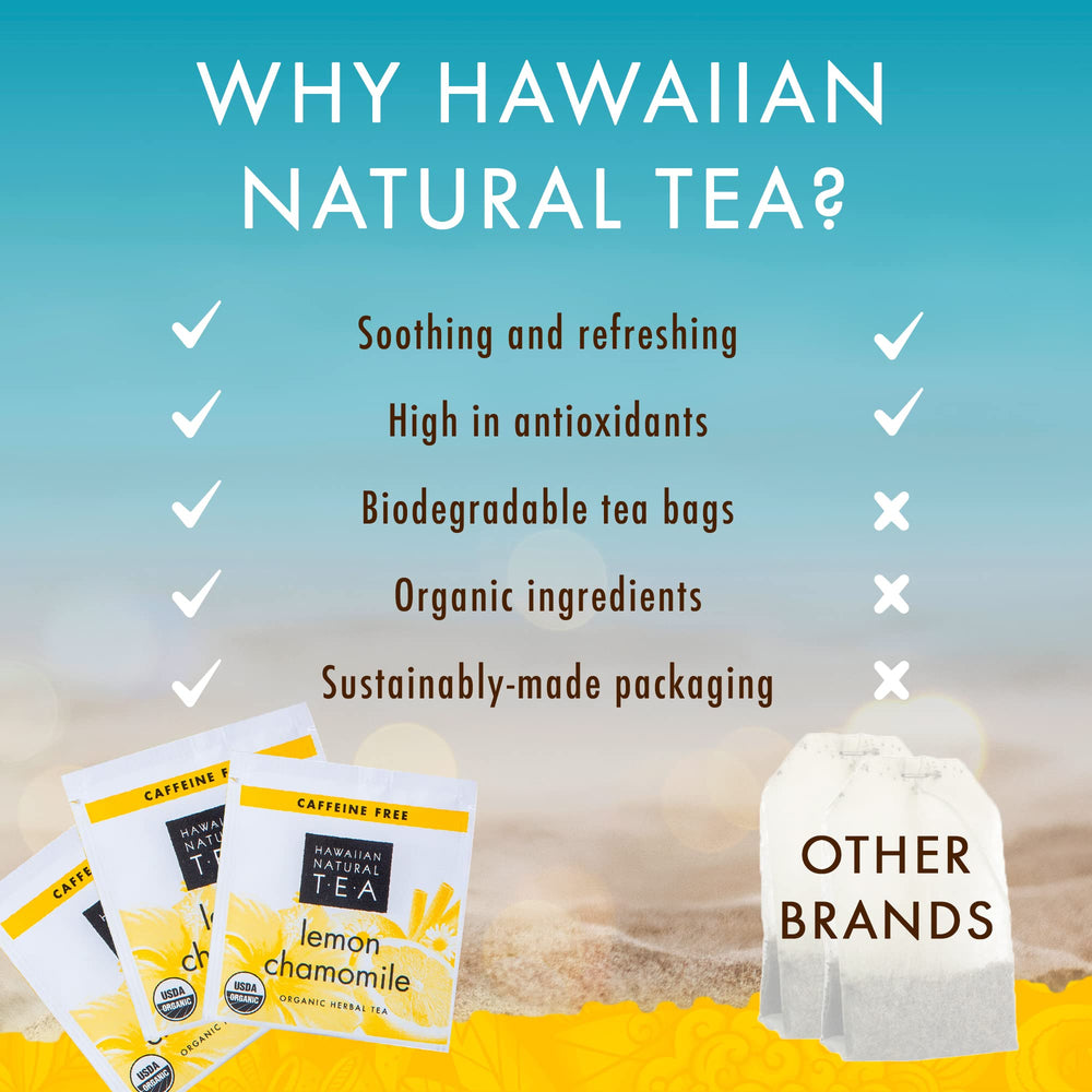 Kitchen scene with Hawaiian Natural T·E·A tea and cinnamon notes.