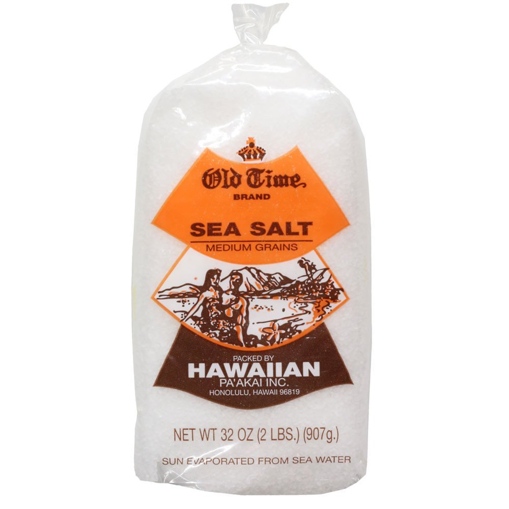 Hawaiian Pa'akai 2lb bag on counter, ideal for finishing dishes.