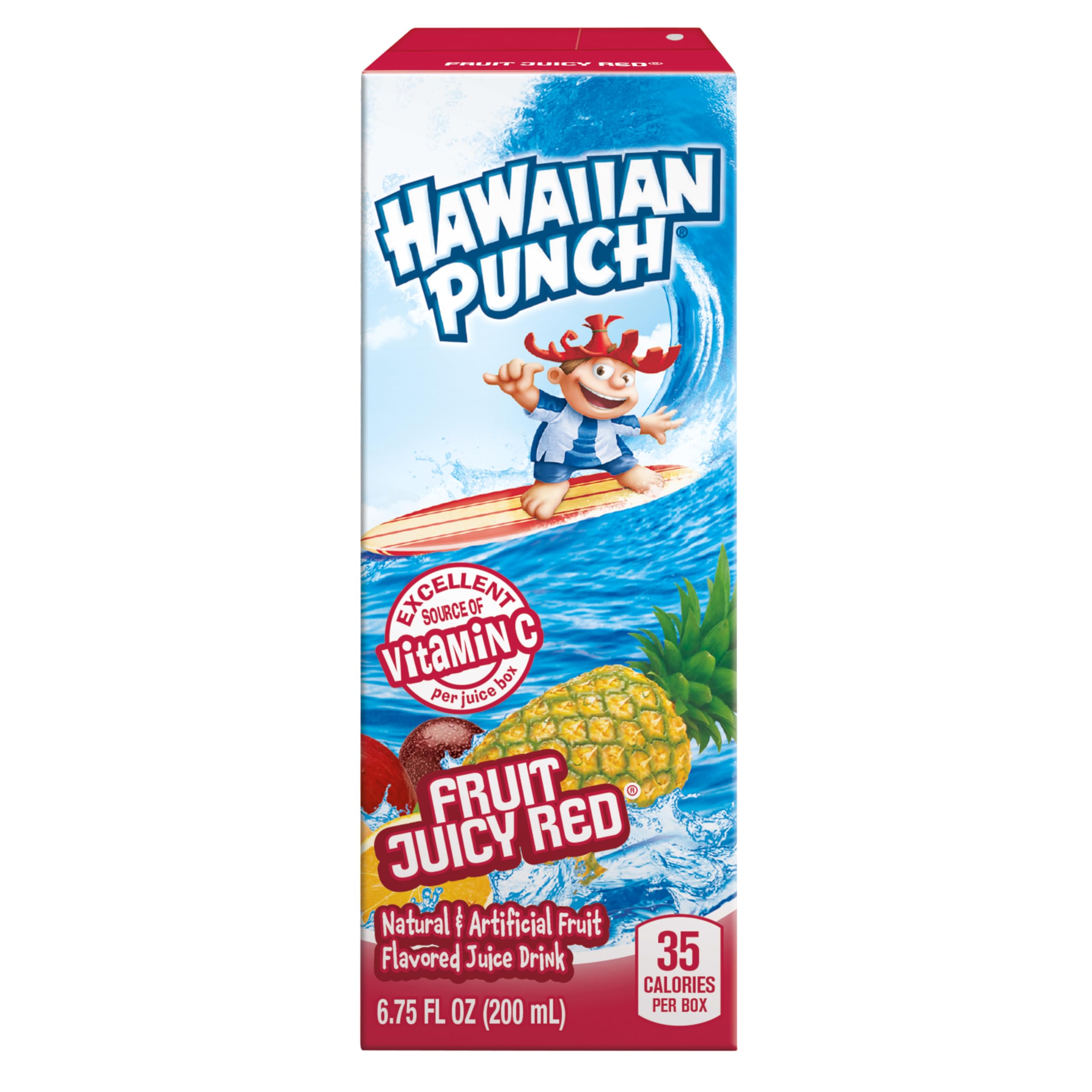 Box-pack of Hawaiian Punch 6.75 oz, easy lunchbox packing and sharing.