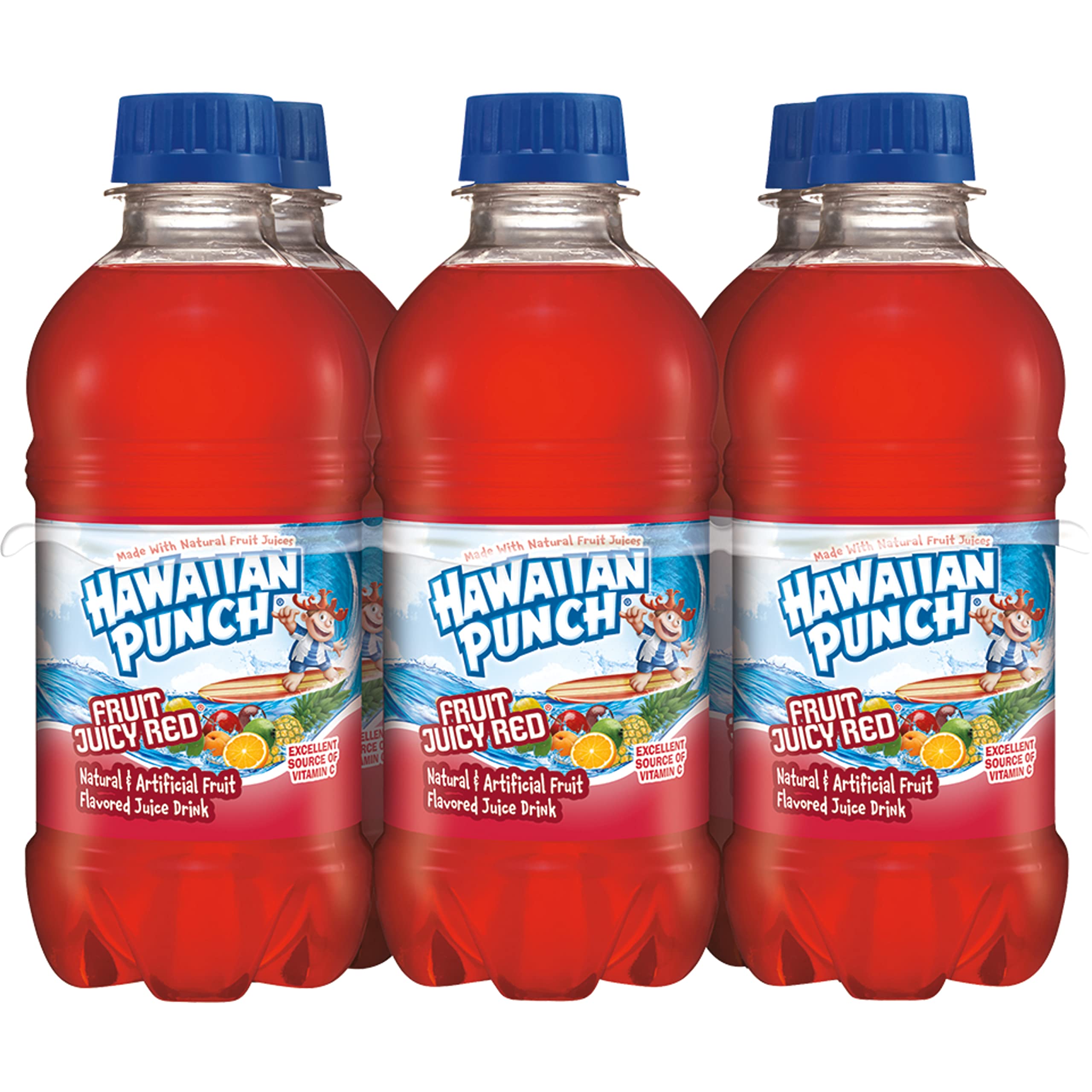 Hawaiian Punch bottle chilled with ice showing refreshing tropical taste